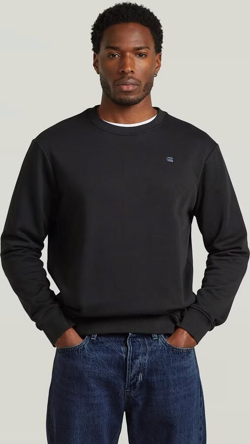 G-Star RAW Logo Sweater Zwart Heren