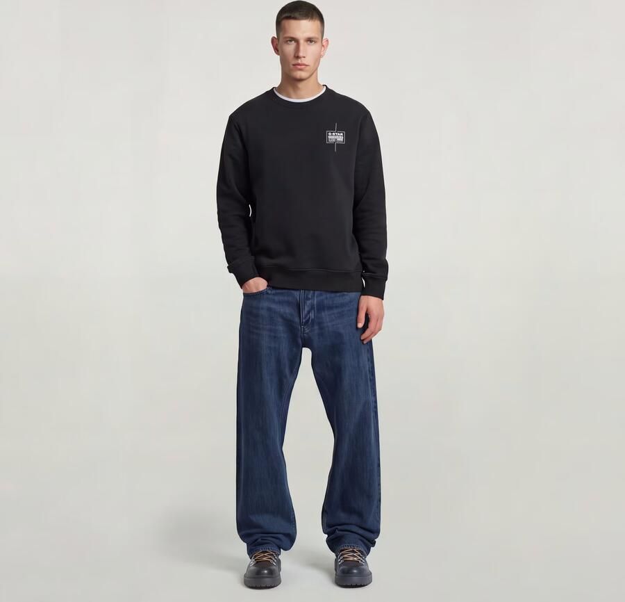 G-Star RAW Logo Sweater Zwart Heren - Foto 4