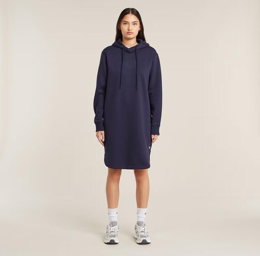 G-Star RAW Logo Sweaterjurk Met Capuchon Donkerblauw Dames - Foto 6