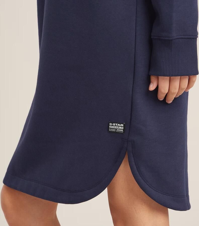 G-Star RAW Logo Sweaterjurk Met Capuchon Donkerblauw Dames - Foto 4