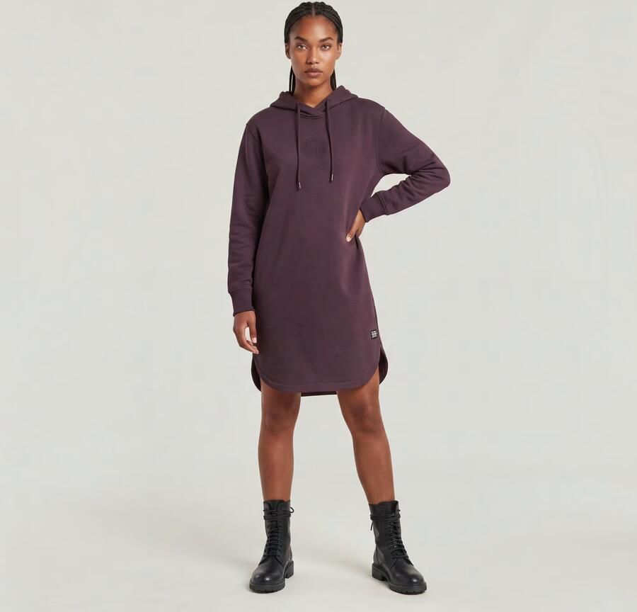 G-Star RAW Logo Sweaterjurk Met Capuchon Paars Dames - Foto 4