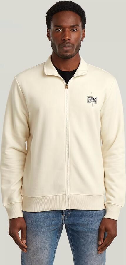G-Star RAW Logo Zip Thru Sweatvest Beige Heren - Foto 7