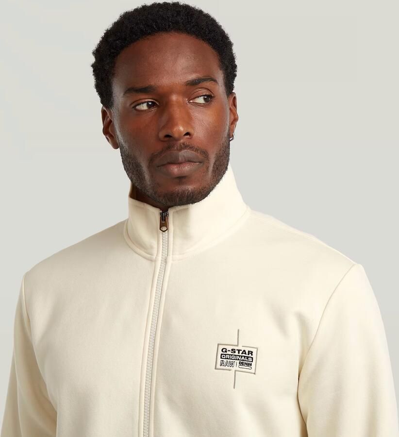 G-Star RAW Logo Zip Thru Sweatvest Beige Heren - Foto 2