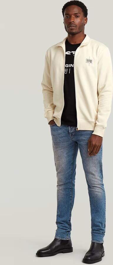 G-Star RAW Logo Zip Thru Sweatvest Beige Heren - Foto 5