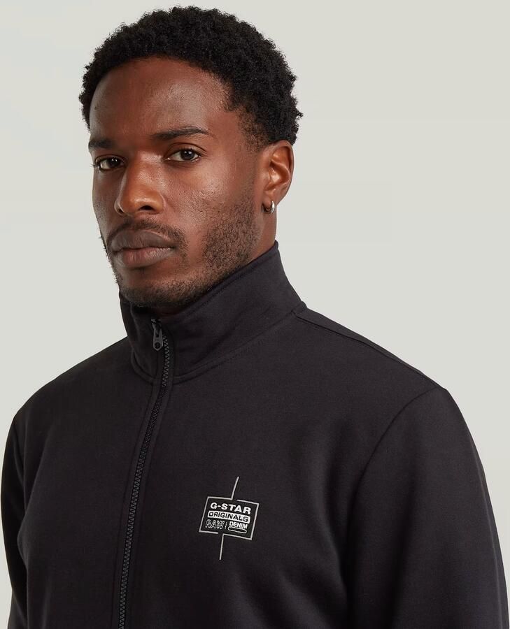 G-Star RAW Logo Zip Thru Sweatvest Zwart Heren - Foto 2