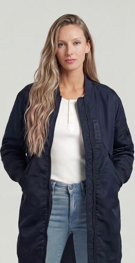 G-Star RAW Long Bomberjack Donkerblauw Dames - Foto 6