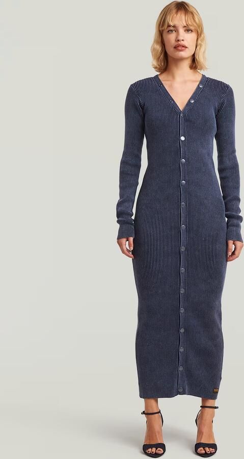 G-Star RAW Long Cardigan Dress Knit Donkerblauw Dames