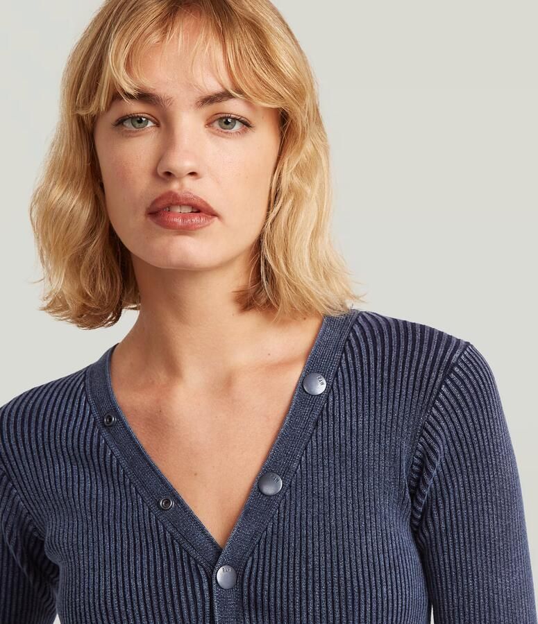 G-Star RAW Long Cardigan Dress Knit Donkerblauw Dames - Foto 3