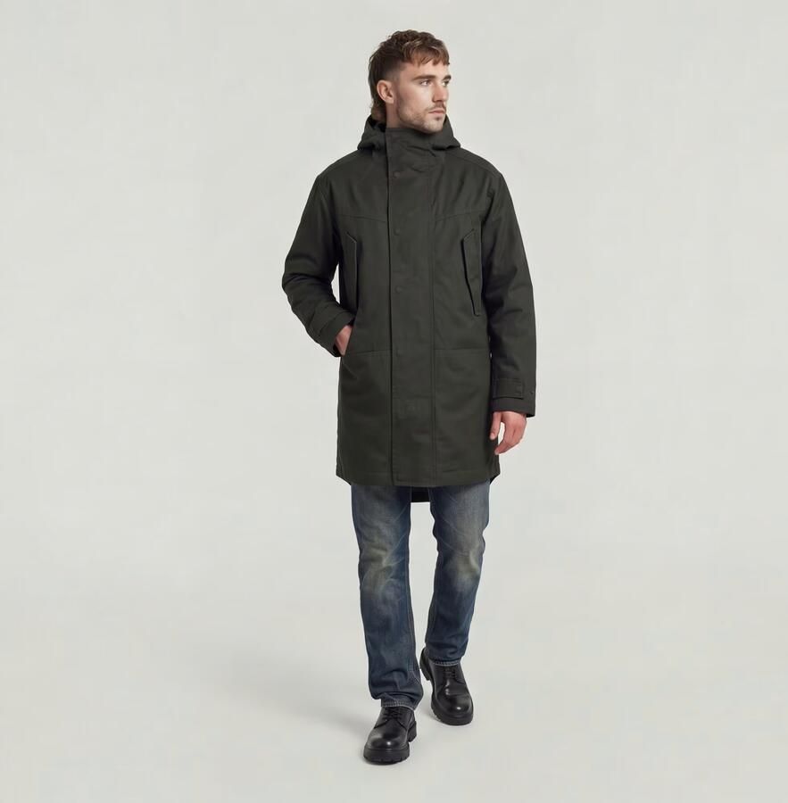 G-Star RAW Long Padded Parka Grijs Heren