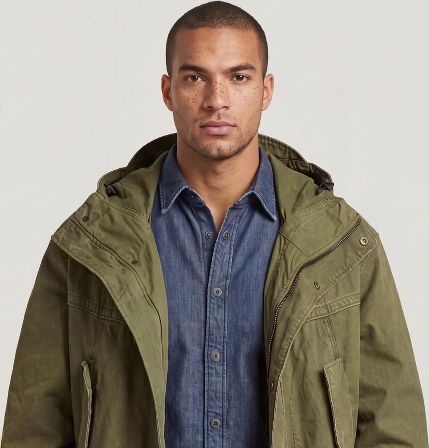 G-Star RAW Long Parka Groen Heren - Foto 4