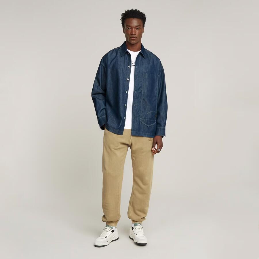 G-Star RAW Long Pocket Boxy Fit Shirt Donkerblauw Heren