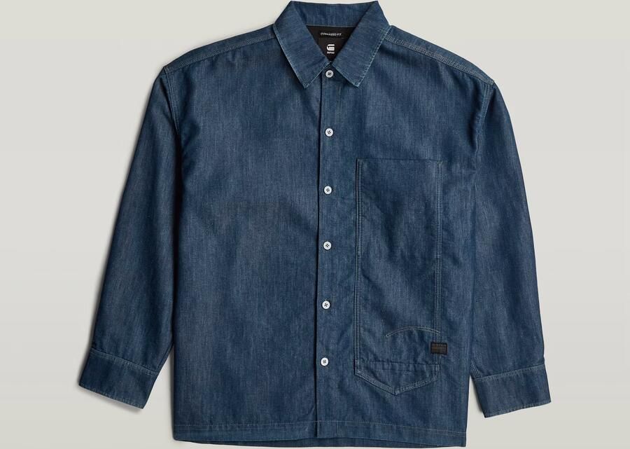 G-Star RAW Long Pocket Boxy Fit Shirt Donkerblauw Heren - Foto 5