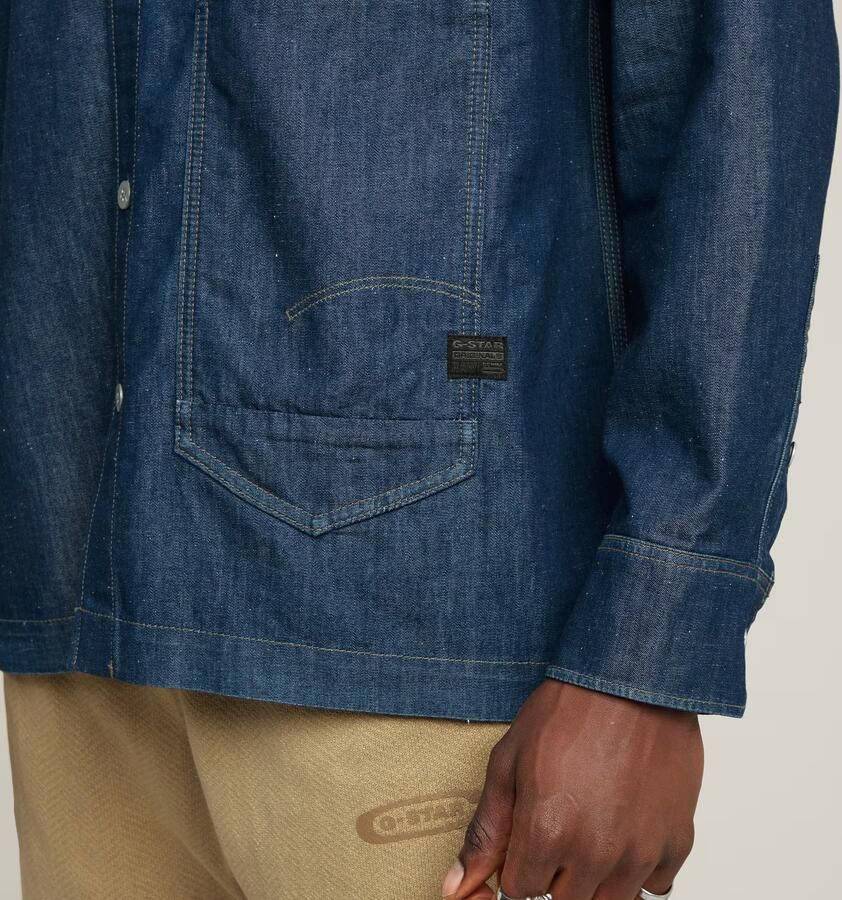 G-Star RAW Long Pocket Boxy Fit Shirt Donkerblauw Heren - Foto 4
