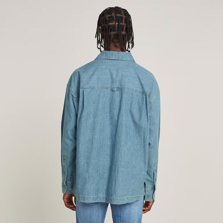 G-Star RAW Long Pocket Boxy Fit Shirt Lichtblauw Heren