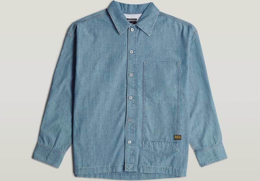 G-Star RAW Long Pocket Boxy Fit Shirt Lichtblauw Heren - Foto 6