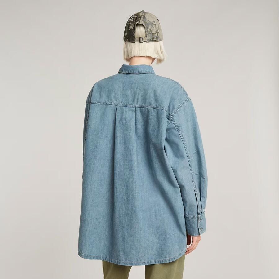 G-Star RAW Long Pocket Maxi Blouse Lichtblauw Dames - Foto 2