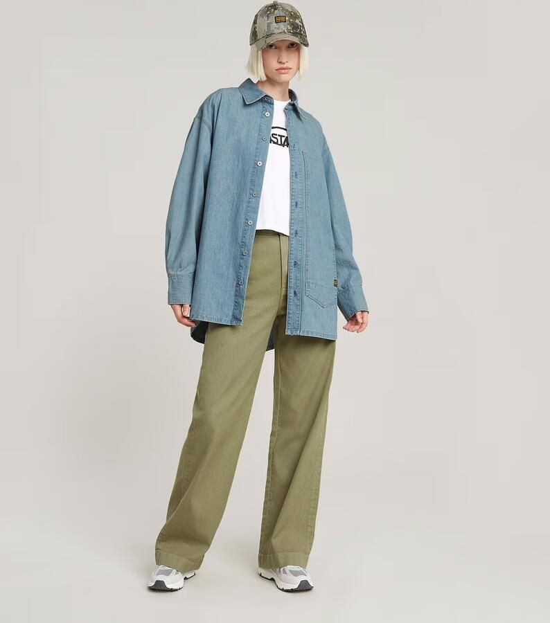 G-Star RAW Long Pocket Maxi Blouse Lichtblauw Dames - Foto 5