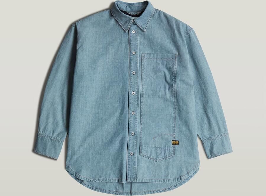 G-Star RAW Long Pocket Maxi Blouse Lichtblauw Dames - Foto 6