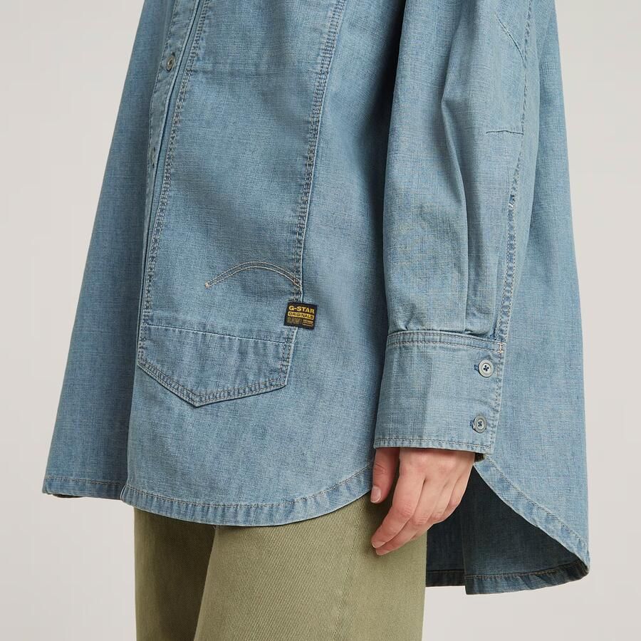 G-Star RAW Long Pocket Maxi Blouse Lichtblauw Dames - Foto 3