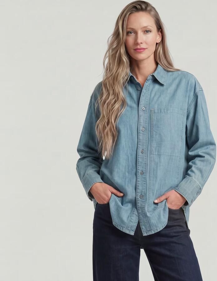 G-Star RAW Long Pocket Maxi Blouse Lichtblauw Dames - Foto 3