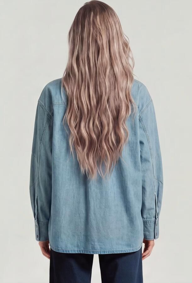 G-Star RAW Long Pocket Maxi Blouse Lichtblauw Dames - Foto 5