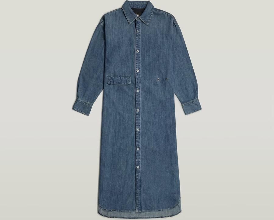 G-Star RAW Long Tab Blousejurk Midden blauw Dames - Foto 6