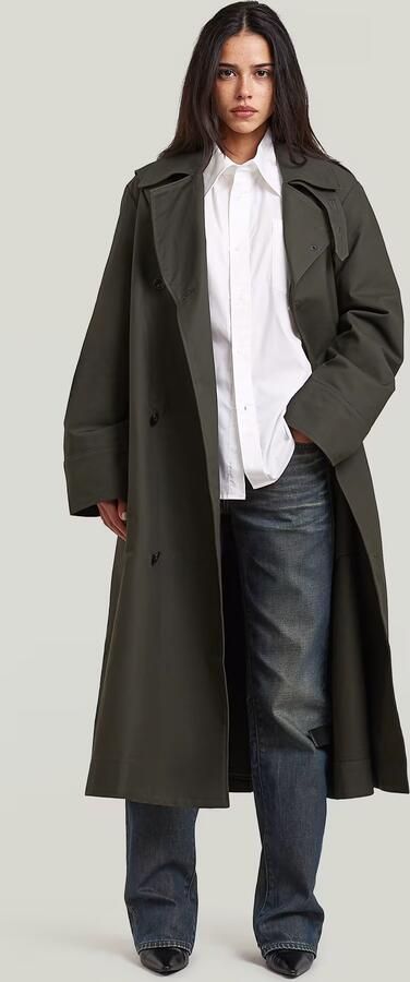 G-Star RAW Long Trenchcoat Grijs Dames - Foto 7