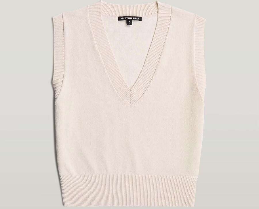 G-Star RAW Loose Gebreide Spencer Wit Dames - Foto 3