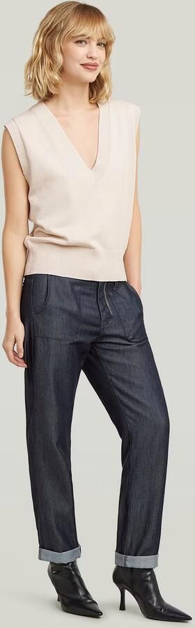 G-Star RAW Loose Gebreide Spencer Wit Dames - Foto 6