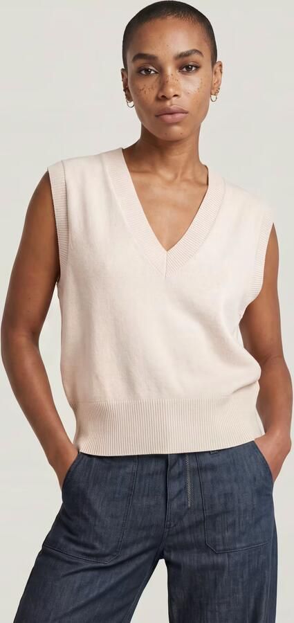 G-Star RAW Loose Gebreide Spencer Wit Dames - Foto 4