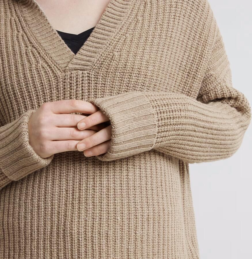 G-Star RAW Loose Polo Heavy Knitted Beige Dames - Foto 6