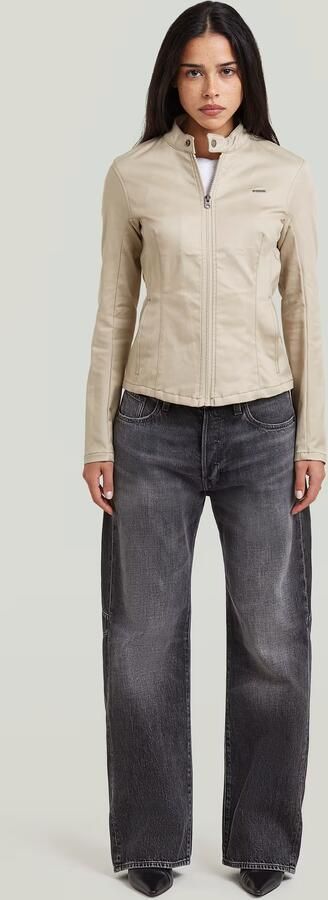 G-Star RAW Lynn Biker Jack Beige Dames - Foto 7
