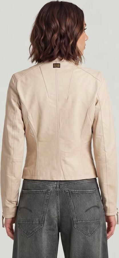 G-Star RAW Lynn Leather Biker Jack Beige Dames - Foto 6