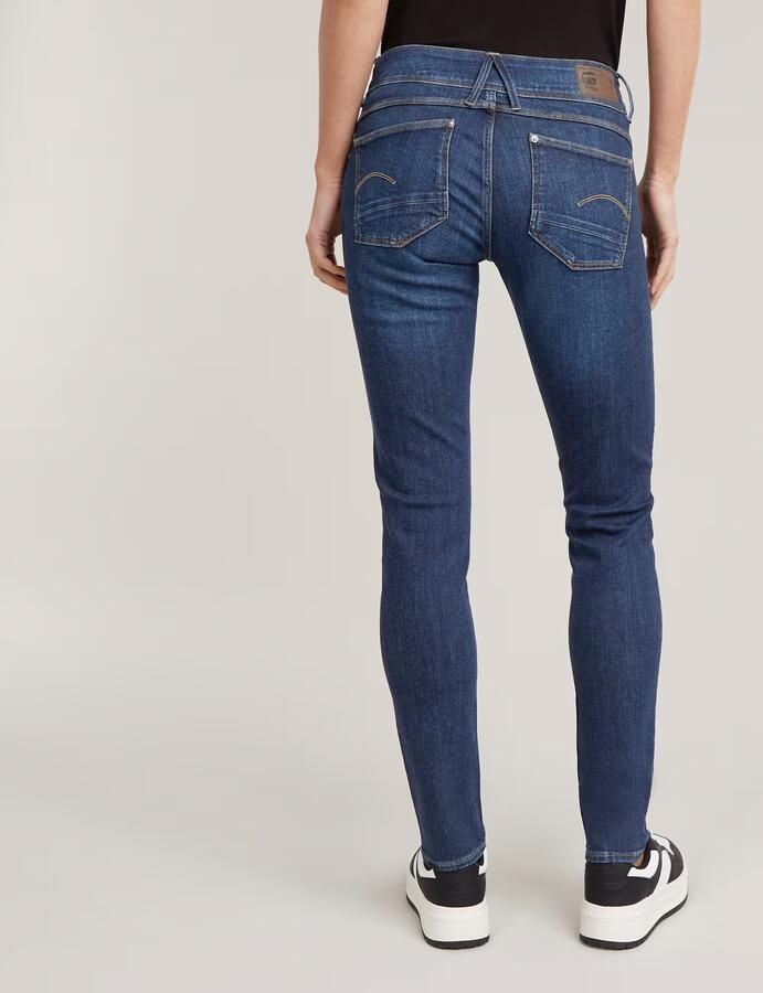 G-Star RAW Lynn Mid Skinny Jeans Donkerblauw Dames - Foto 6