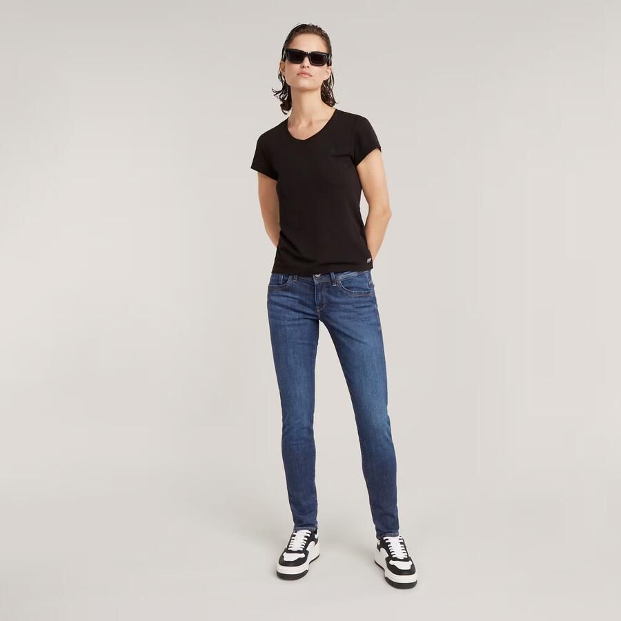G-Star RAW Lynn Mid Skinny Jeans Donkerblauw Dames