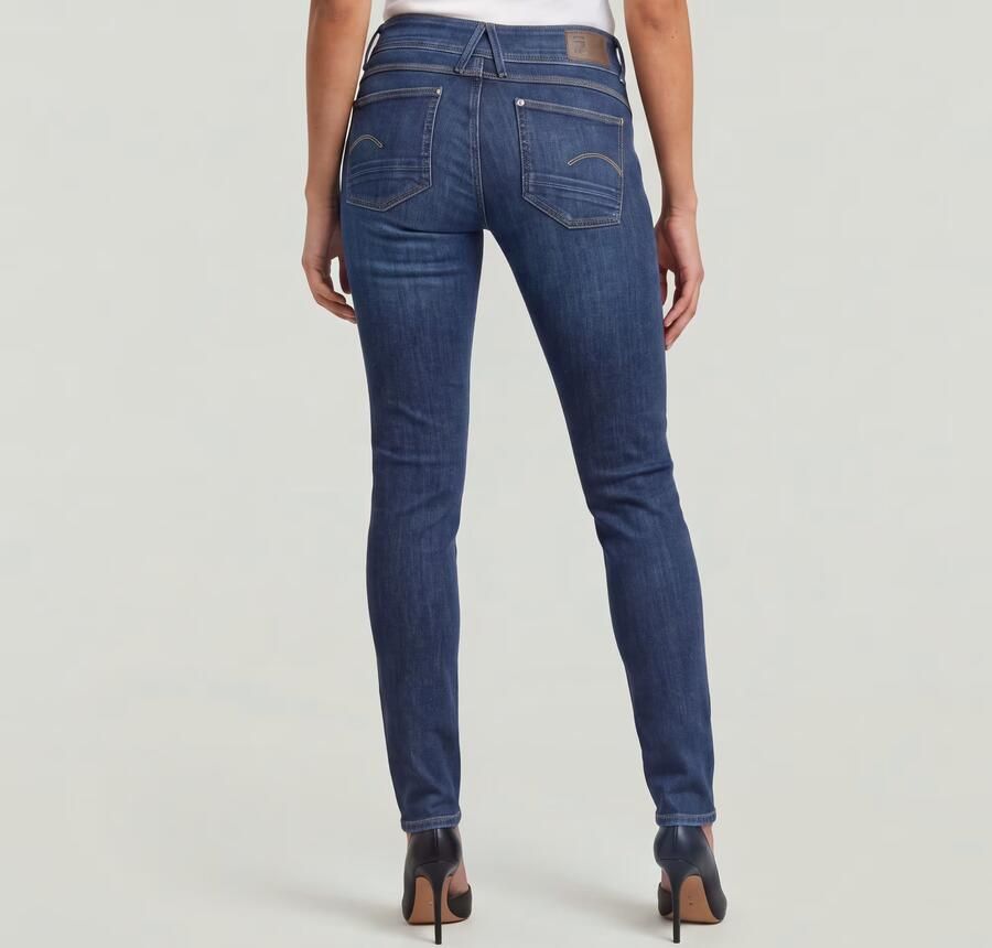 G-Star RAW Lynn Mid Skinny Jeans Donkerblauw Dames - Foto 5