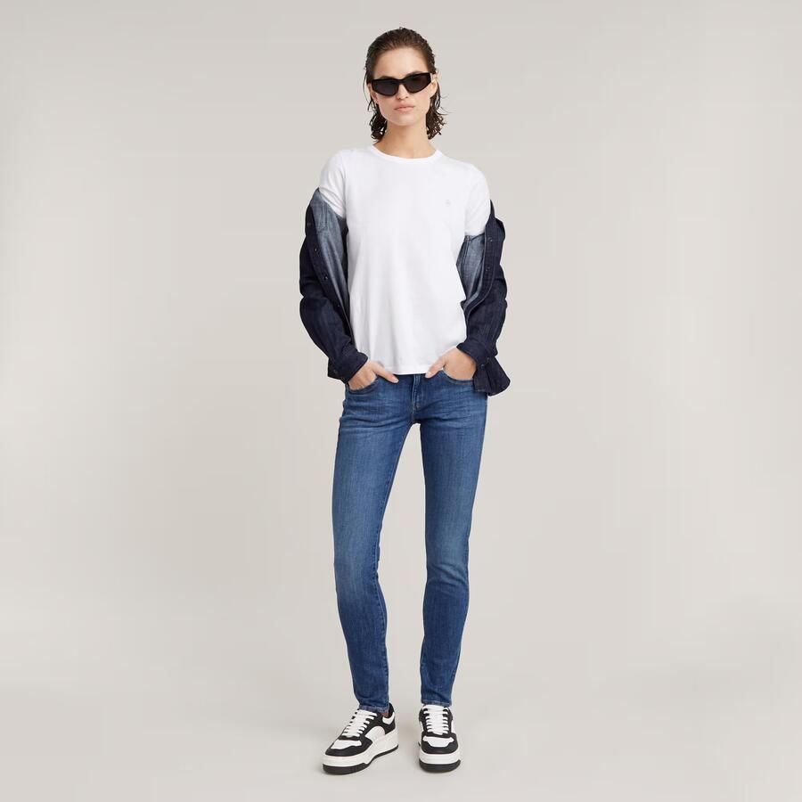 G-Star RAW Lynn Mid Skinny Jeans Midden blauw Dames