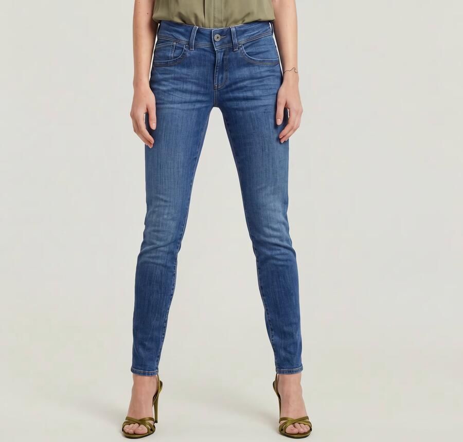 G-Star RAW Lynn Mid Skinny Jeans Midden blauw Dames - Foto 4