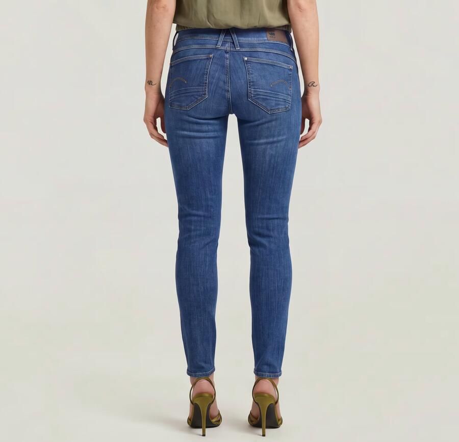 G-Star RAW Lynn Mid Skinny Jeans Midden blauw Dames - Foto 3