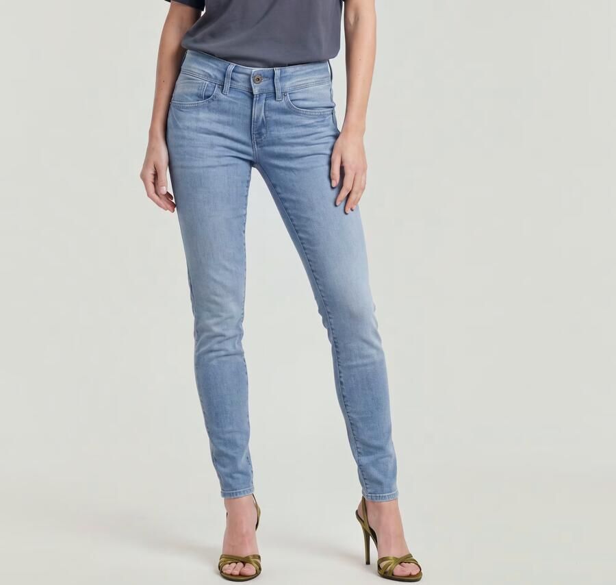 G-Star RAW Lynn Mid Skinny Jeans Midden blauw Dames - Foto 5