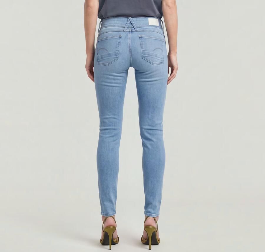 G-Star RAW Lynn Mid Skinny Jeans Midden blauw Dames - Foto 4