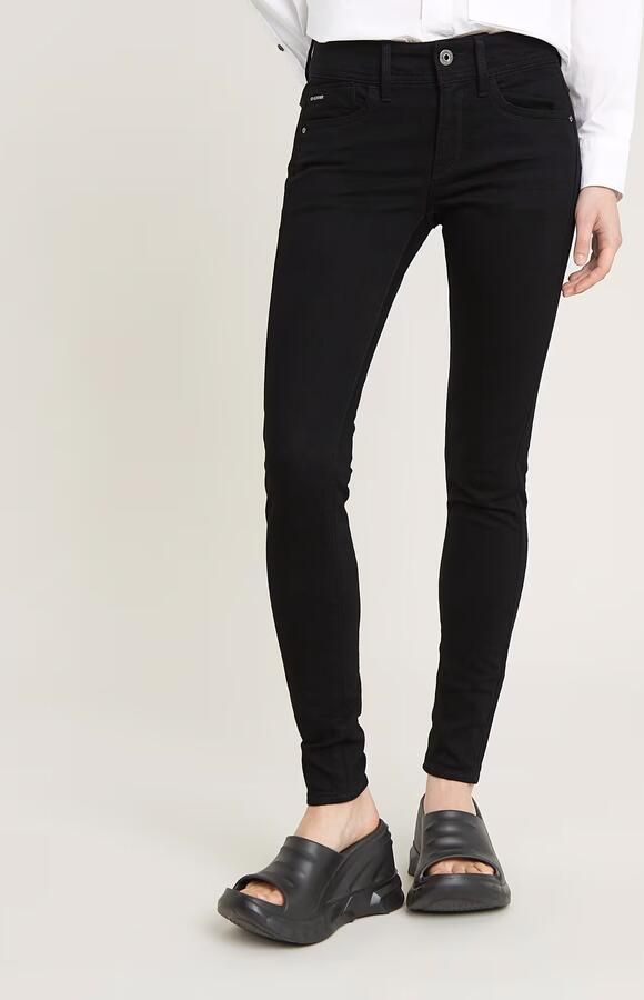 G-Star RAW Lynn Mid Skinny Jeans Zwart Dames