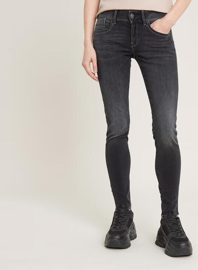 G-Star RAW Lynn Mid Skinny Jeans Zwart Dames - Foto 7