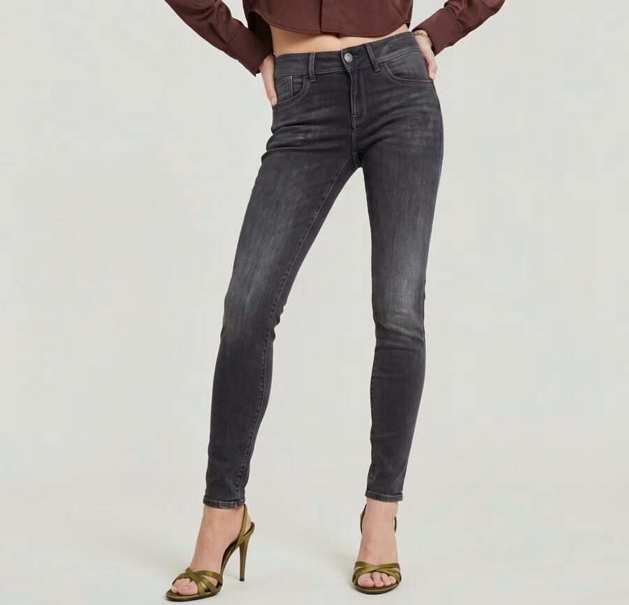 G-Star RAW Lynn Mid Skinny Jeans Zwart Dames - Foto 6