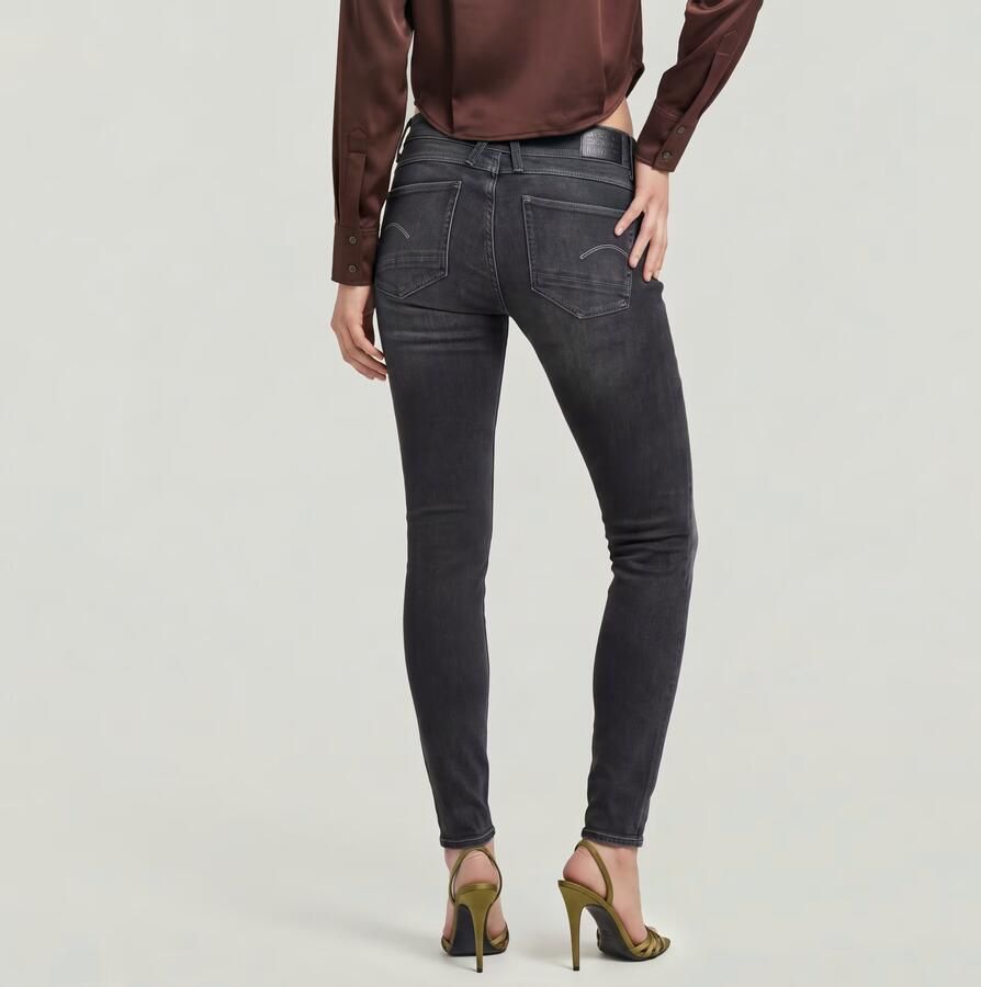 G-Star RAW Lynn Mid Skinny Jeans Zwart Dames - Foto 4