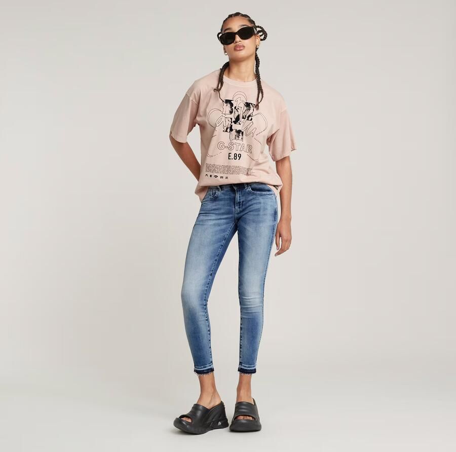G-Star RAW Lynn Mid Skinny Ripped Edge Ankle Jeans Lichtblauw Dames - Foto 4