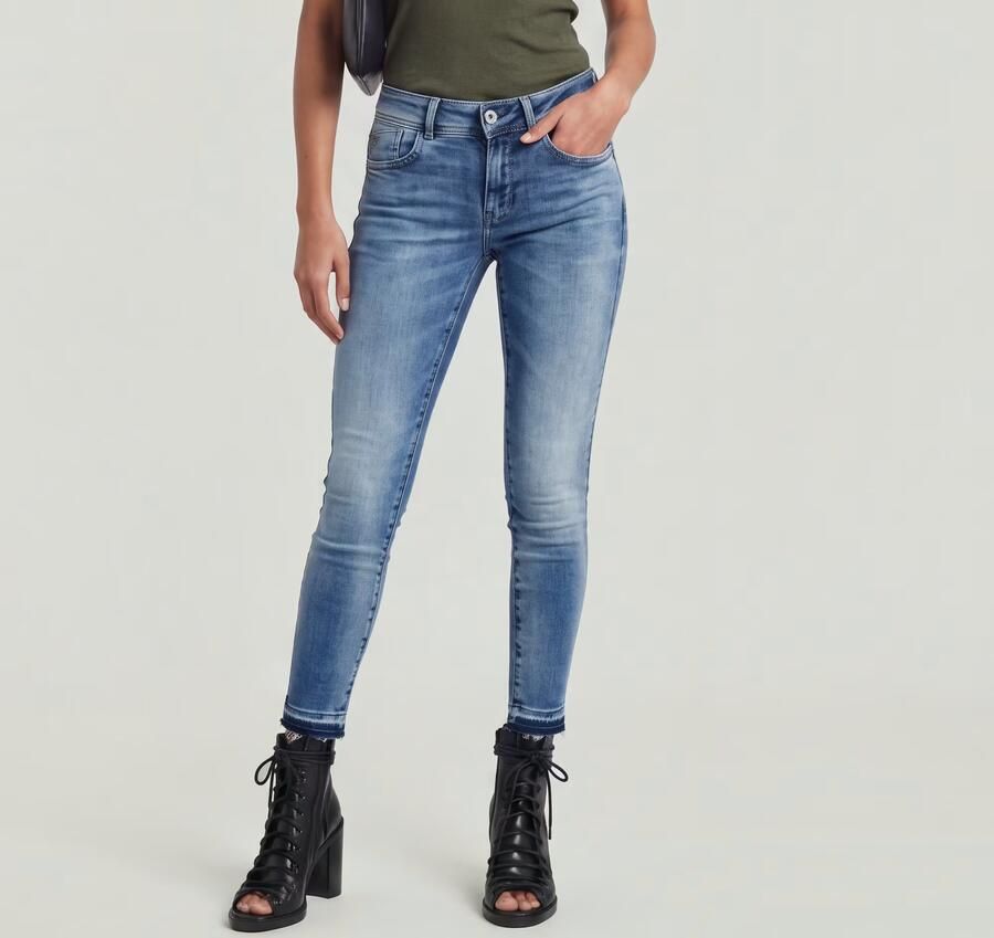 G-Star RAW Lynn Mid Skinny Ripped Edge Ankle Jeans Lichtblauw Dames - Foto 5