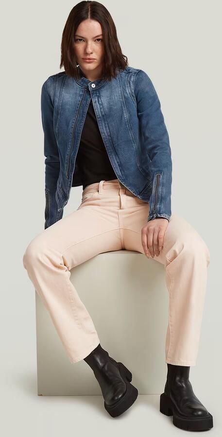 G-Star RAW Lynn Zip Grip Slim Jack Donkerblauw Dames - Foto 5