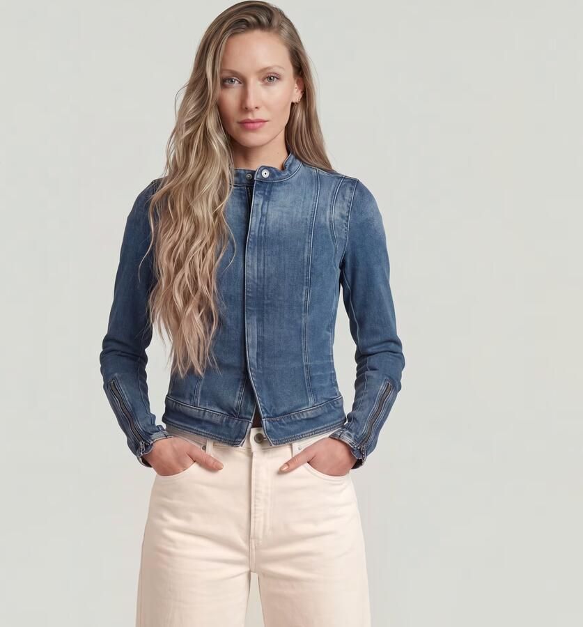 G-Star RAW Lynn Zip Grip Slim Jack Donkerblauw Dames - Foto 4