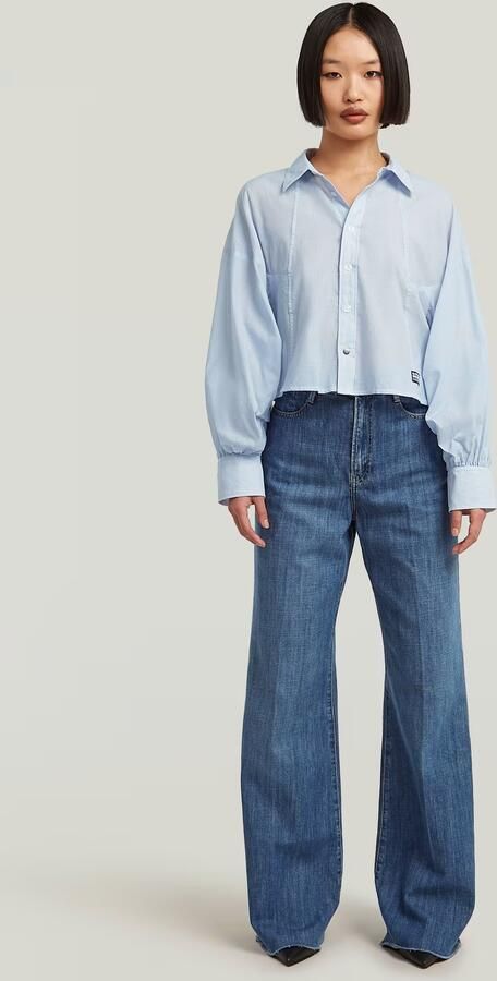 G-Star Raw Overhemd D26579-D925 MACRO BALOON SHIRT-H065 DEEP WAVE MICRO STRIPE - Foto 5